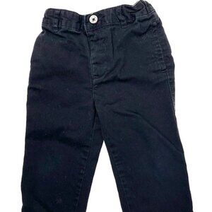 Black Toddler Flat-Front Pants